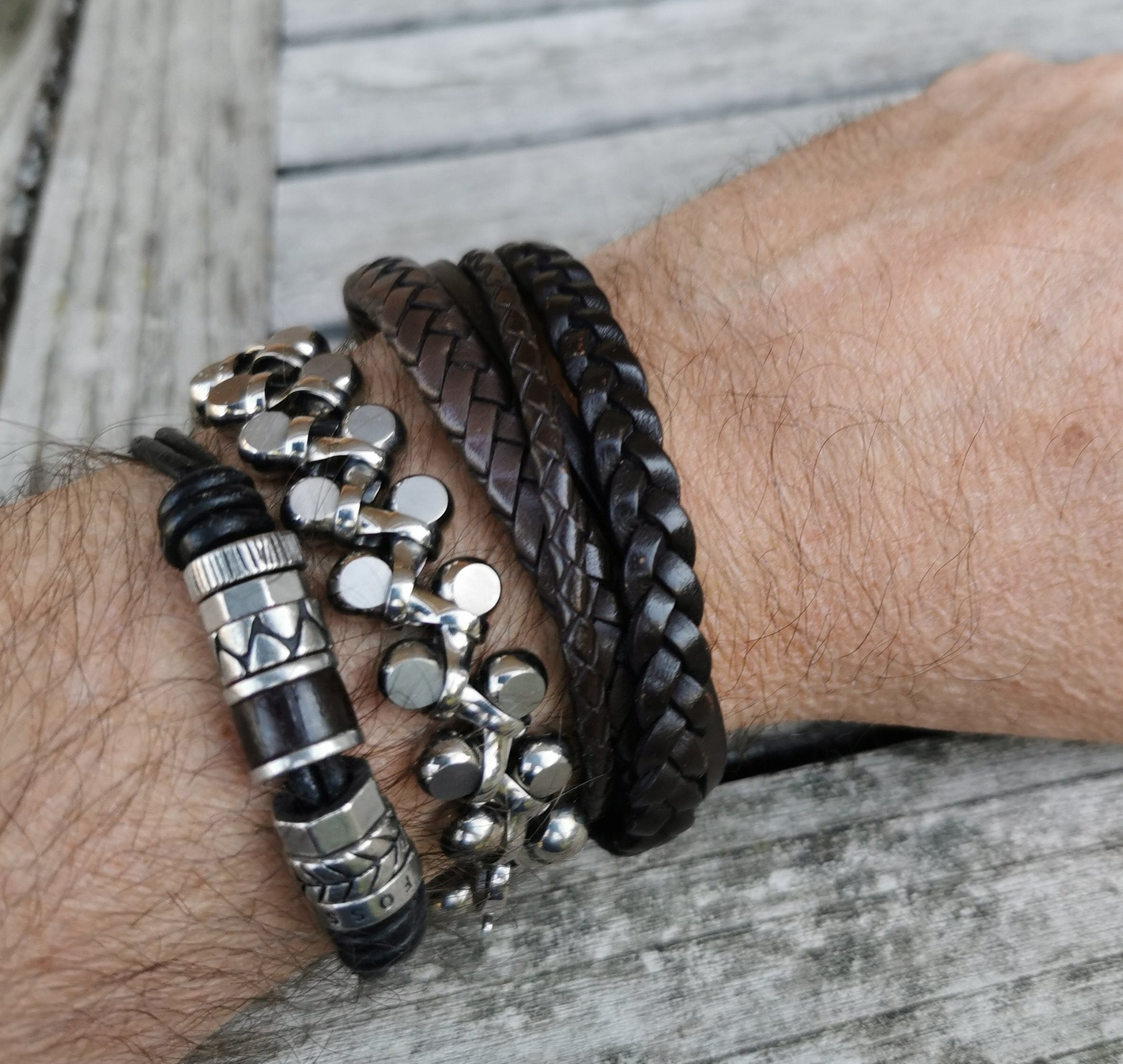 316L steel curb link bracelet