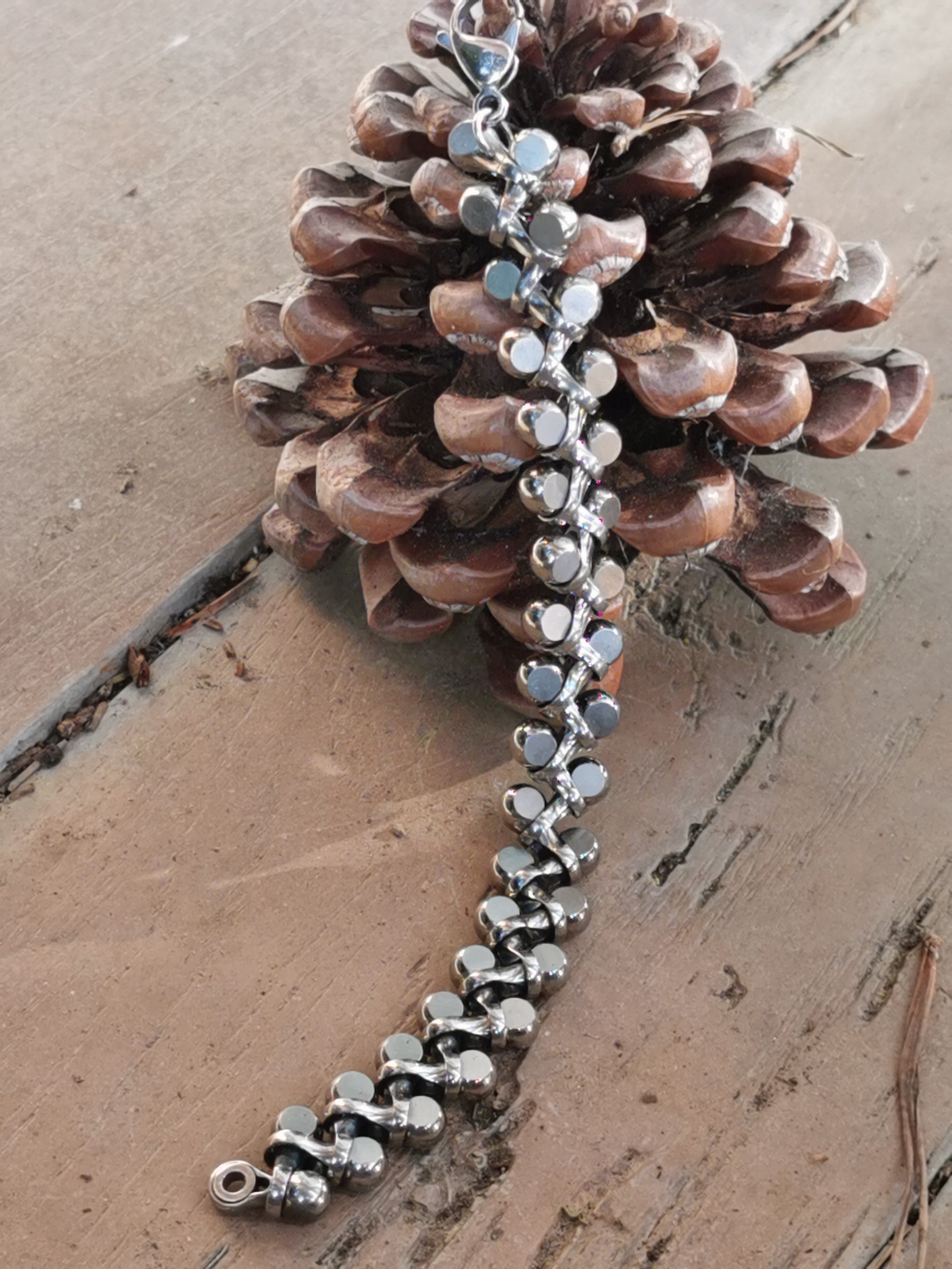 Titanium curb link bracelet