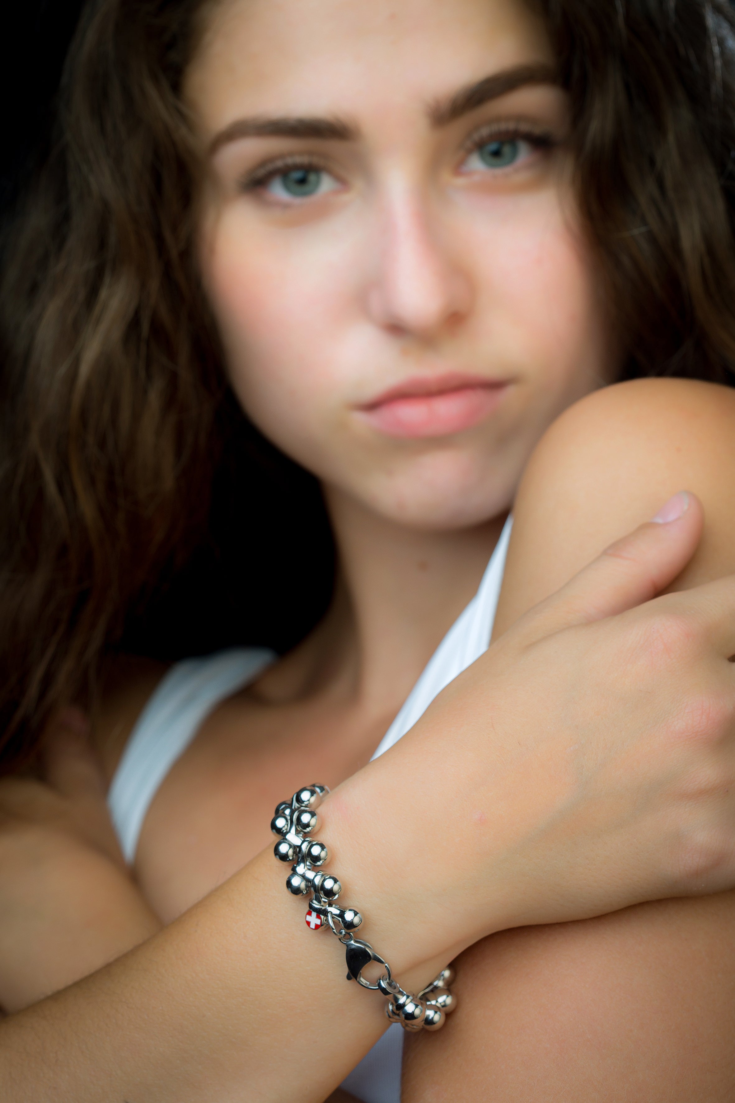 Bracelet maille Sphère Acier 316L Poli