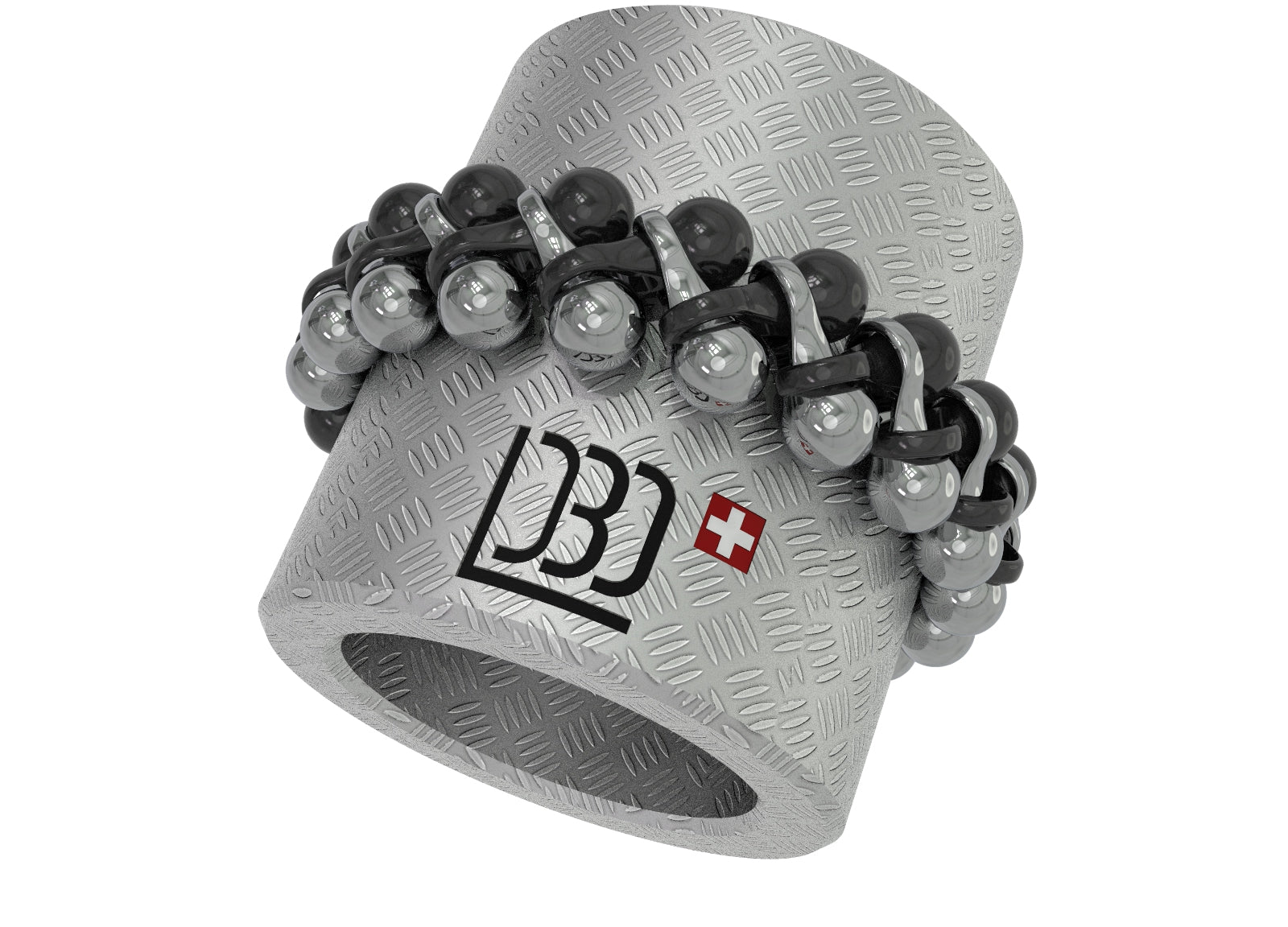 Steel / Titanium Sphere mesh bracelet with black DLC