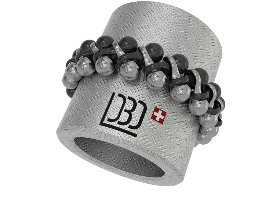 Steel / Titanium Sphere mesh bracelet with black DLC